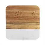 Bloom Flora Pattern Printing Marble Wood Coaster (Square)