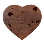 Pattern-fruit-apples-green Heart Wood Jewelry Box