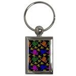 Pattern-repetition-snail-blue Key Chain (Rectangle)