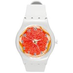 Grapefruit-fruit-background-food Round Plastic Sport Watch (M)