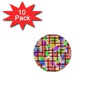 Pattern-repetition-bars-colors 1  Mini Buttons (10 pack) 