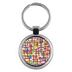 Pattern-repetition-bars-colors Key Chain (Round)