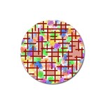 Pattern-repetition-bars-colors Magnet 3  (Round)