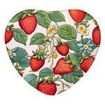Strawberry-fruits Heart Glass Fridge Magnet (4 pack)