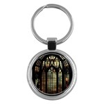 Stained Glass Window Gothic Key Chain (Round)