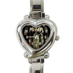 Stained Glass Window Gothic Heart Italian Charm Watch