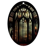 Stained Glass Window Gothic UV Print Acrylic Ornament Oval