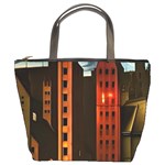 Sci-fi Futuristic Science Fiction City Neon Scene Artistic Technology Machine Fantasy Gothic Town Bu Bucket Bag