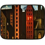 Sci-fi Futuristic Science Fiction City Neon Scene Artistic Technology Machine Fantasy Gothic Town Bu Fleece Blanket (Mini)