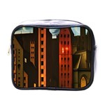 Sci-fi Futuristic Science Fiction City Neon Scene Artistic Technology Machine Fantasy Gothic Town Bu Mini Toiletries Bag (One Side)