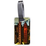 Sci-fi Futuristic Science Fiction City Neon Scene Artistic Technology Machine Fantasy Gothic Town Bu Luggage Tag (one side)