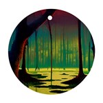 Nature Swamp Water Sunset Spooky Night Reflections Bayou Lake Ornament (Round)