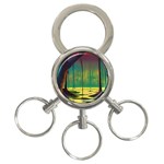 Nature Swamp Water Sunset Spooky Night Reflections Bayou Lake 3-Ring Key Chain