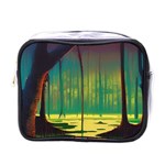 Nature Swamp Water Sunset Spooky Night Reflections Bayou Lake Mini Toiletries Bag (One Side)