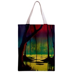Nature Swamp Water Sunset Spooky Night Reflections Bayou Lake Zipper Classic Tote Bag from ArtsNow.com Front
