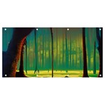 Nature Swamp Water Sunset Spooky Night Reflections Bayou Lake Banner and Sign 8  x 4 