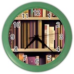 Books Bookshelves Office Fantasy Background Artwork Book Cover Apothecary Book Nook Literature Libra Color Wall Clock