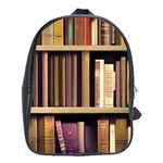 Books Bookshelves Office Fantasy Background Artwork Book Cover Apothecary Book Nook Literature Libra School Bag (XL)