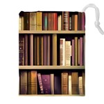 Books Bookshelves Office Fantasy Background Artwork Book Cover Apothecary Book Nook Literature Libra Drawstring Pouch (4XL)