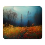 Wildflowers Field Outdoors Clouds Trees Cover Art Storm Mysterious Dream Landscape Large Mousepad