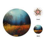 Wildflowers Field Outdoors Clouds Trees Cover Art Storm Mysterious Dream Landscape Playing Cards Single Design (Round)