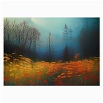 Wildflowers Field Outdoors Clouds Trees Cover Art Storm Mysterious Dream Landscape Large Glasses Cloth