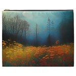 Wildflowers Field Outdoors Clouds Trees Cover Art Storm Mysterious Dream Landscape Cosmetic Bag (XXXL)