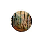 Woodland Woods Forest Trees Nature Outdoors Mist Moon Background Artwork Book Golf Ball Marker