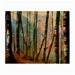 Woodland Woods Forest Trees Nature Outdoors Mist Moon Background Artwork Book Small Glasses Cloth (2 Sides)