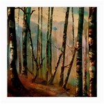 Woodland Woods Forest Trees Nature Outdoors Mist Moon Background Artwork Book Medium Glasses Cloth (2 Sides)