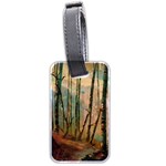 Woodland Woods Forest Trees Nature Outdoors Mist Moon Background Artwork Book Luggage Tag (two sides)