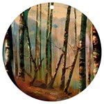 Woodland Woods Forest Trees Nature Outdoors Mist Moon Background Artwork Book UV Print Acrylic Ornament Round