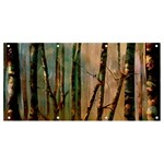 Woodland Woods Forest Trees Nature Outdoors Mist Moon Background Artwork Book Banner and Sign 8  x 4 