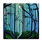 Nature Outdoors Night Trees Scene Forest Woods Light Moonlight Wilderness Stars Tile Coaster