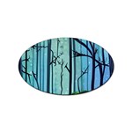 Nature Outdoors Night Trees Scene Forest Woods Light Moonlight Wilderness Stars Sticker Oval (100 pack)