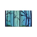 Nature Outdoors Night Trees Scene Forest Woods Light Moonlight Wilderness Stars Sticker Rectangular (100 pack)