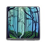 Nature Outdoors Night Trees Scene Forest Woods Light Moonlight Wilderness Stars Memory Card Reader (Square 5 Slot)