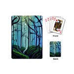 Nature Outdoors Night Trees Scene Forest Woods Light Moonlight Wilderness Stars Playing Cards Single Design (Mini)