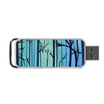 Nature Outdoors Night Trees Scene Forest Woods Light Moonlight Wilderness Stars Portable USB Flash (One Side)