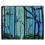 Nature Outdoors Night Trees Scene Forest Woods Light Moonlight Wilderness Stars Cosmetic Bag (XXXL)