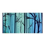 Nature Outdoors Night Trees Scene Forest Woods Light Moonlight Wilderness Stars Satin Wrap 35  x 70 