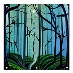 Nature Outdoors Night Trees Scene Forest Woods Light Moonlight Wilderness Stars Banner and Sign 4  x 4 