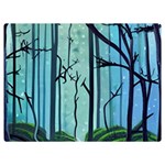 Nature Outdoors Night Trees Scene Forest Woods Light Moonlight Wilderness Stars Premium Plush Fleece Blanket (Extra Small)