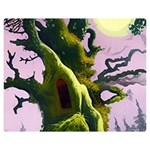 Outdoors Night Full Moon Setting Scene Woods Light Moonlight Nature Wilderness Landscape Premium Plush Fleece Blanket (Medium)