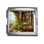 Room Interior Library Books Bookshelves Reading Literature Study Fiction Old Manor Book Nook Reading Mega Link Italian Charm (18mm)