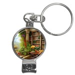 Room Interior Library Books Bookshelves Reading Literature Study Fiction Old Manor Book Nook Reading Nail Clippers Key Chain
