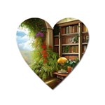 Room Interior Library Books Bookshelves Reading Literature Study Fiction Old Manor Book Nook Reading Heart Magnet
