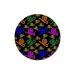 Pattern Repetition Snail Blue Magnet 3  (Round)