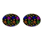 Pattern Repetition Snail Blue Cufflinks (Oval)