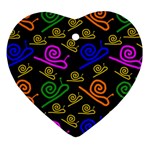 Pattern Repetition Snail Blue Heart Ornament (Two Sides)